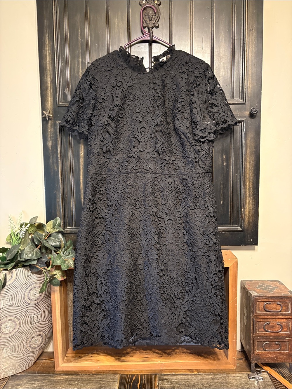 Kate Spade RARE Black Lace appliqué dress size 16
